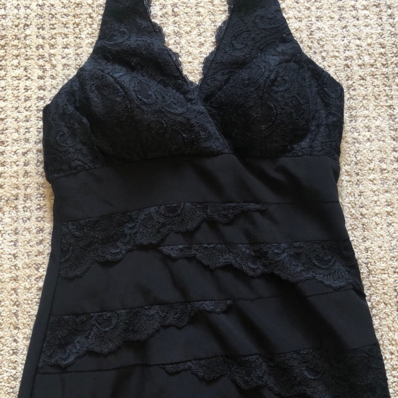 New BETSY & ADAM $179 Black Halter Dress - Picture 4 of 6